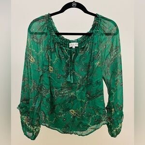 Hale Bob Green Paisley Top, XS